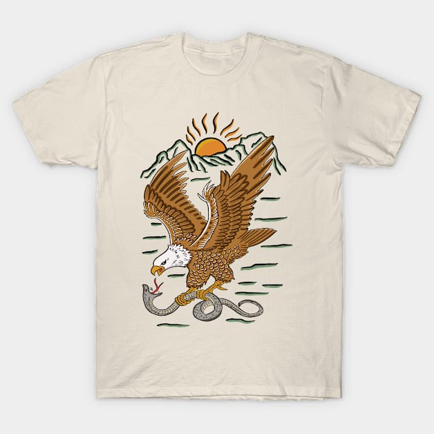 Eagle's Triumph: Serpent Capture T-Shirt by devilcat.art